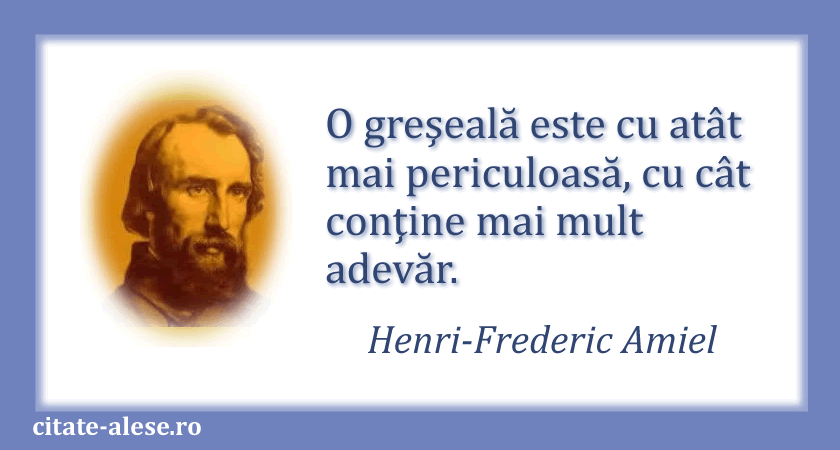 Henri-Frederic Amiel, citat despre greşeli