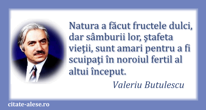 Valeriu Butulescu, citat despre natură