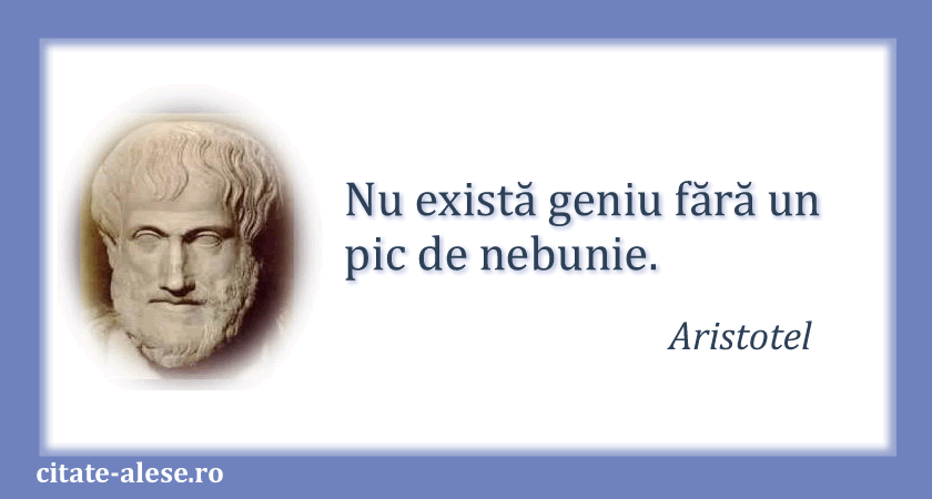Aristotel, citat despre geniu