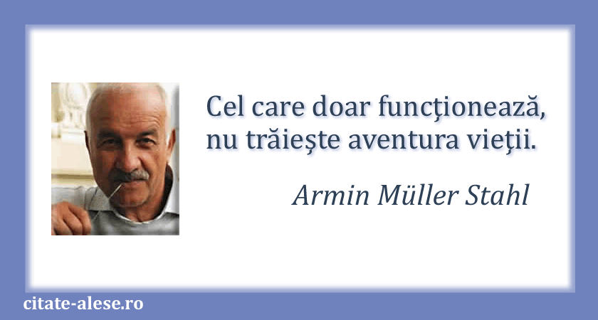 Armin Muller Stahl, citat despre viaţă