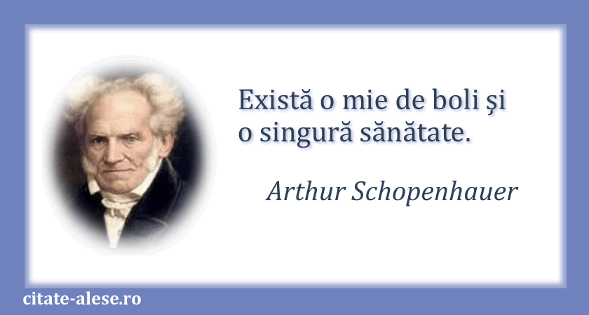 Arthur Schopenhauer, citat despre boală