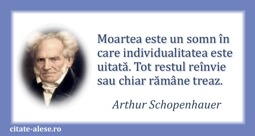 Arthur Schopenhauer, citat despre moarte