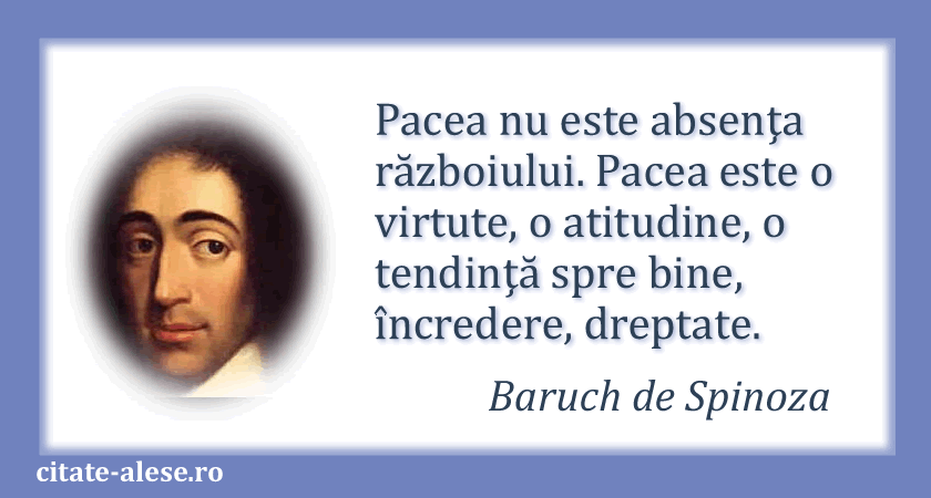 Baruch de Spinoza, citat despre razboi şi pace