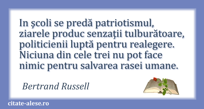 Bertrand Russell, citat despre salvare