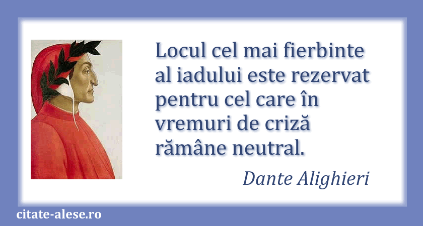 Dante Alighieri, citat despre criză