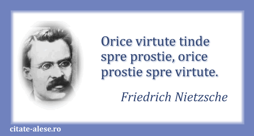 Friedrich Nietzsche, citat despre prostie şi virtute