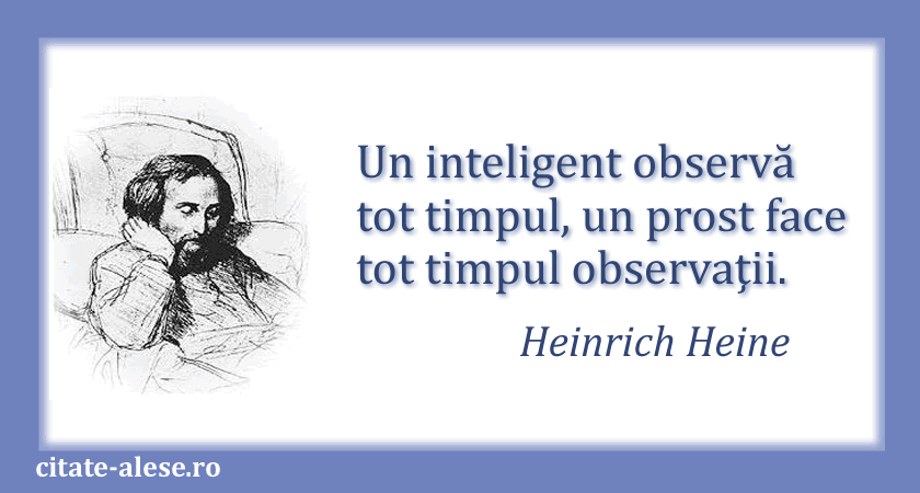 Heinrich Heine, citat despre inteligenţă şi prostie