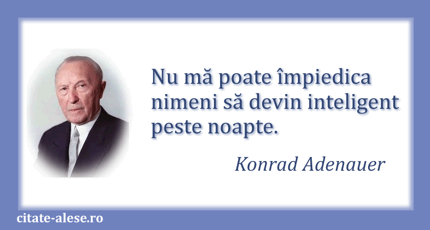 Konrad Adenauer, citat despre inteligenţă