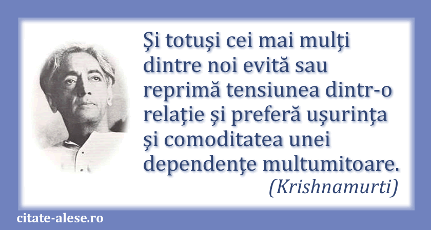 Krishnamurti, citat despre relaţie
