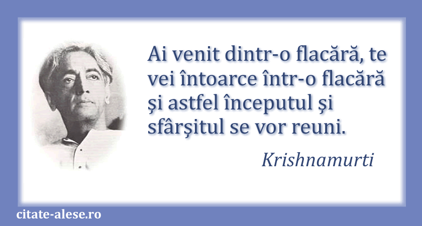 Krishnamurti, epitaf