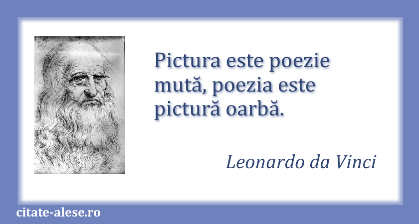 Leonardo da Vinci, citat despre pictură şi poezie