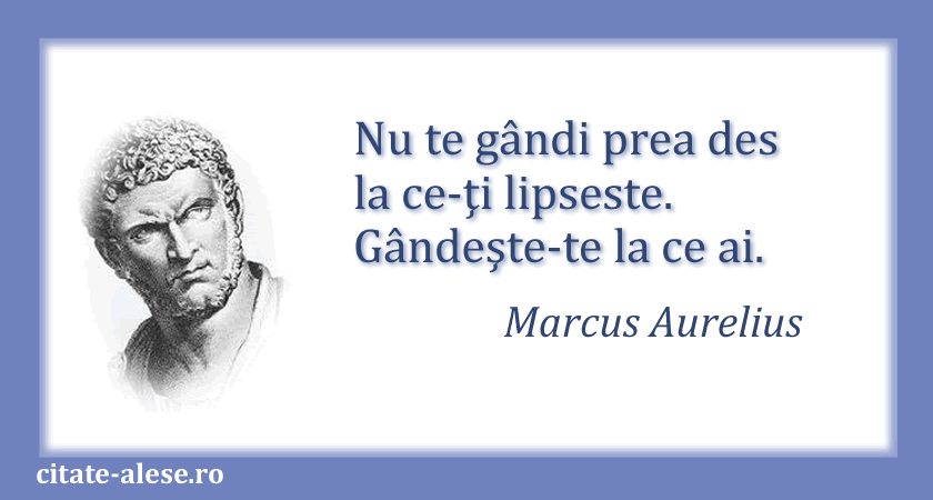 Marcus Aurelius, citat despre gânduri