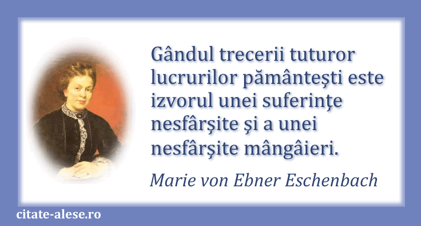 Marie Eschenbach, citat despre moarte