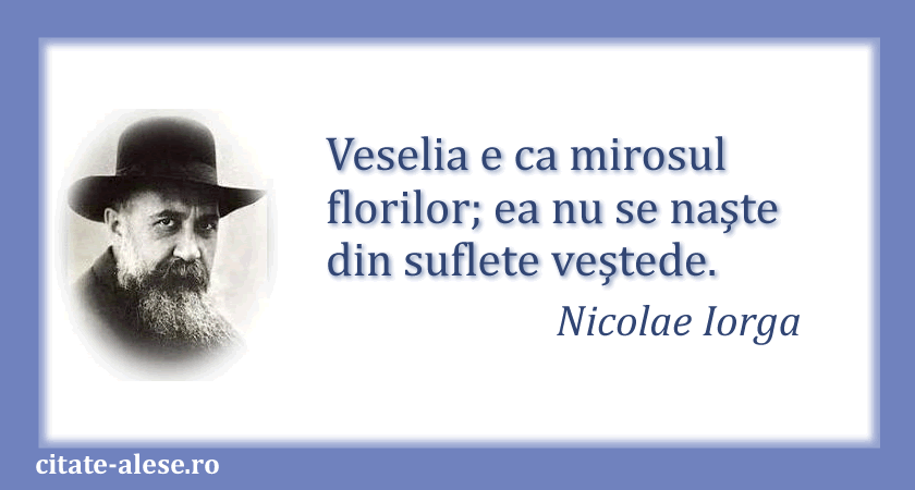 Nicolae Iorga, citat despre bucurie