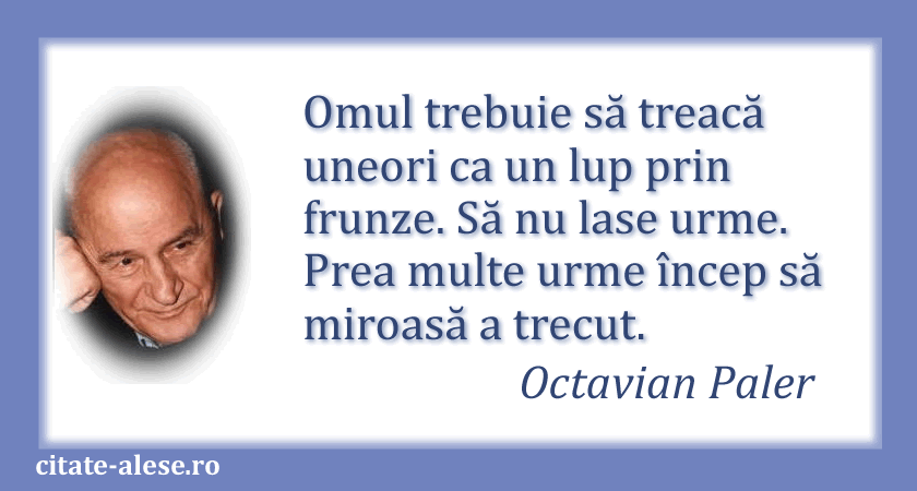 Octavian Paler, citat despre urme