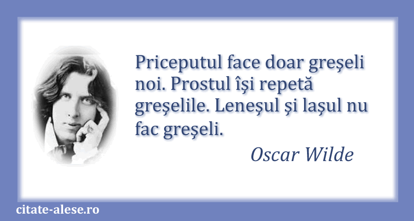 Oscar Wilde, citat despre proşti şi deştepţi